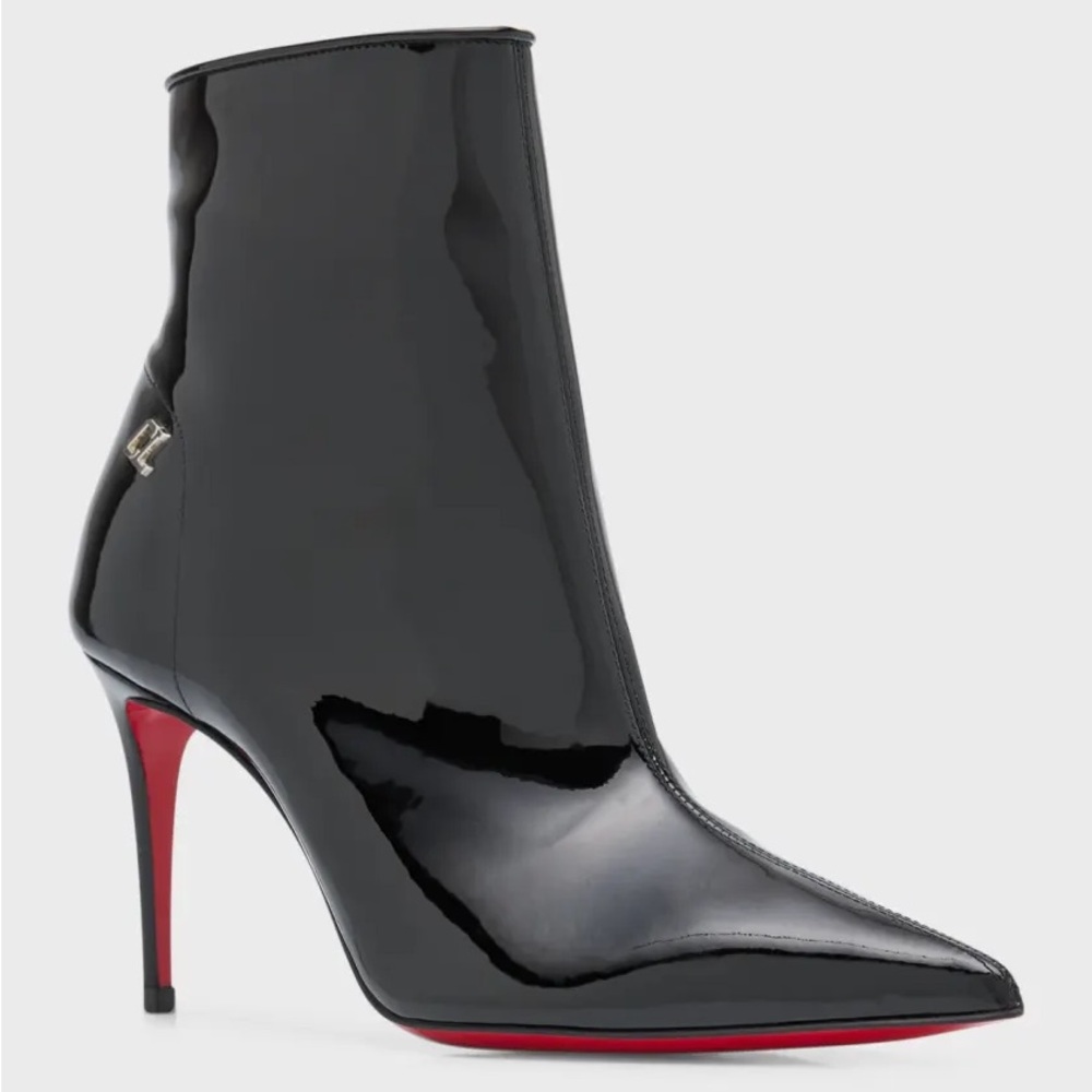 Christian Louboutin Kate Sporty Patent Red Sole Booties